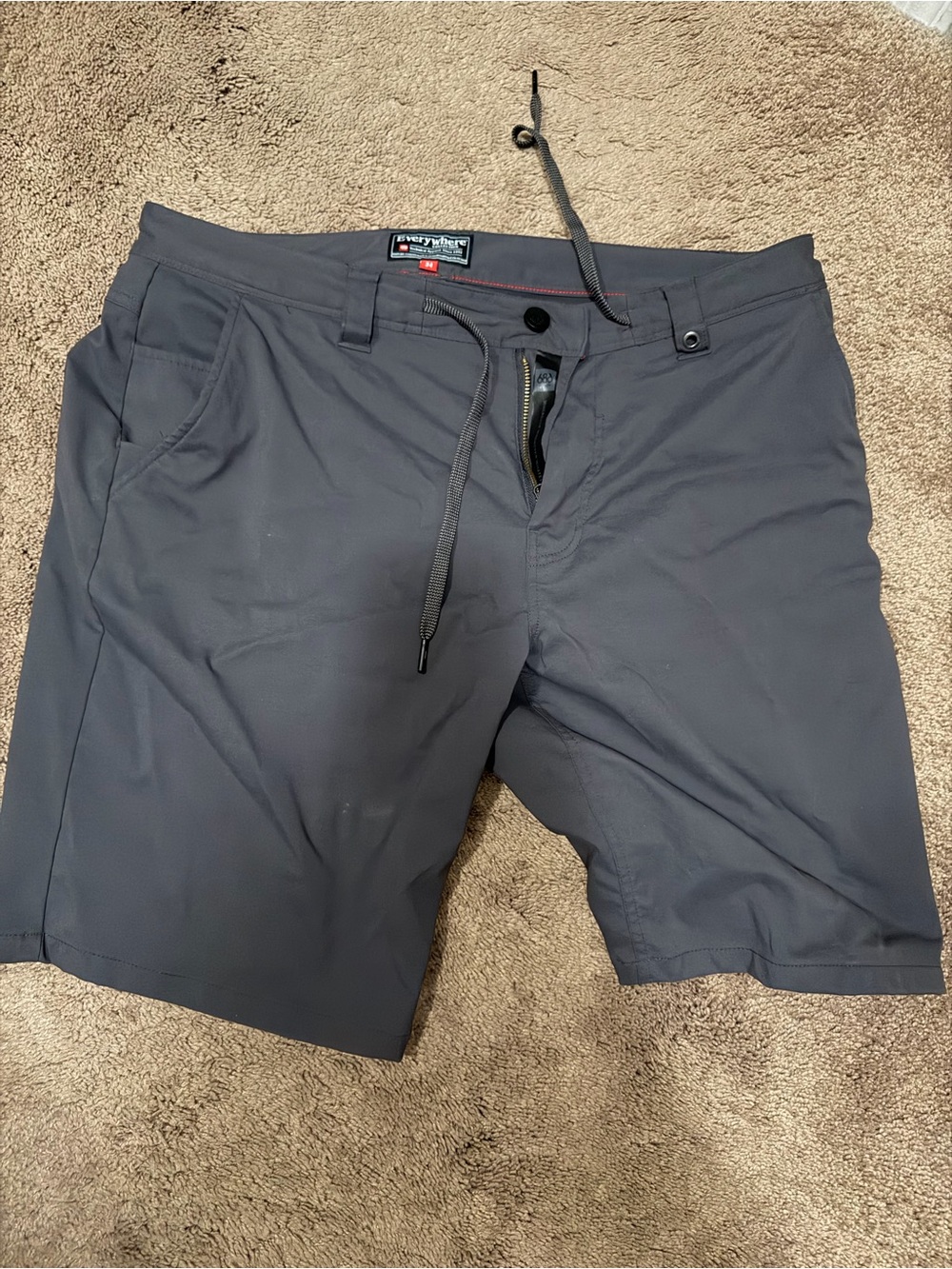 686 Men's Everywhere Hybrid short - relaxed fit Charcoal size 34